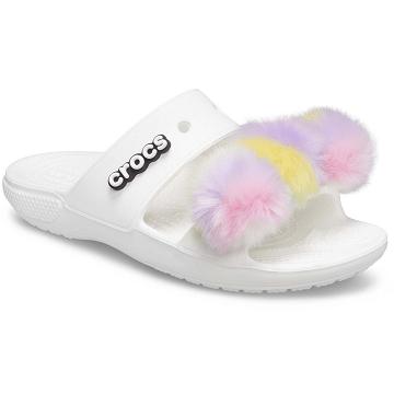 Sandalias Crocs Classic Fur Sure Mujer Blancos | Mexico 0565LISH